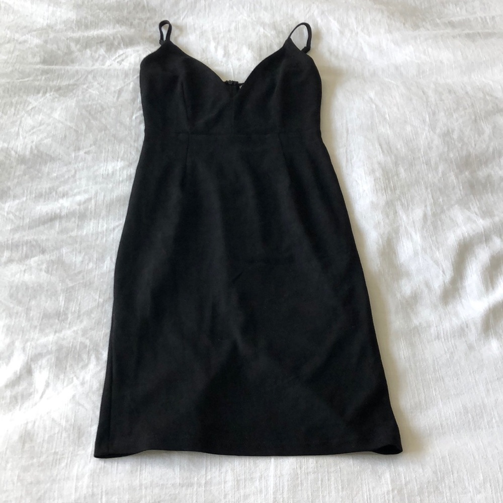Faux Suede Midi Bodycon Dress